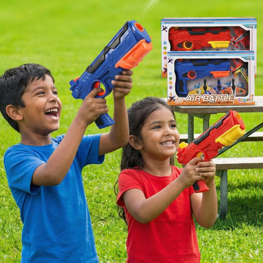 Double Launch Action Combo – Soft Bullet Blaster + Foam Plane Launcher for Kids