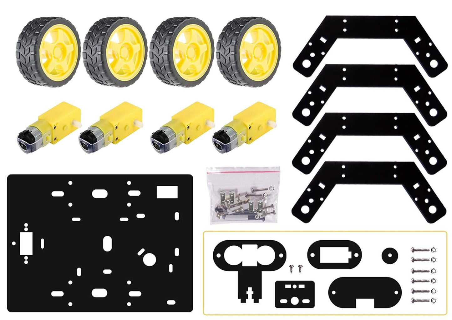 Acrylic 4WD Robot Car Chassis Kit